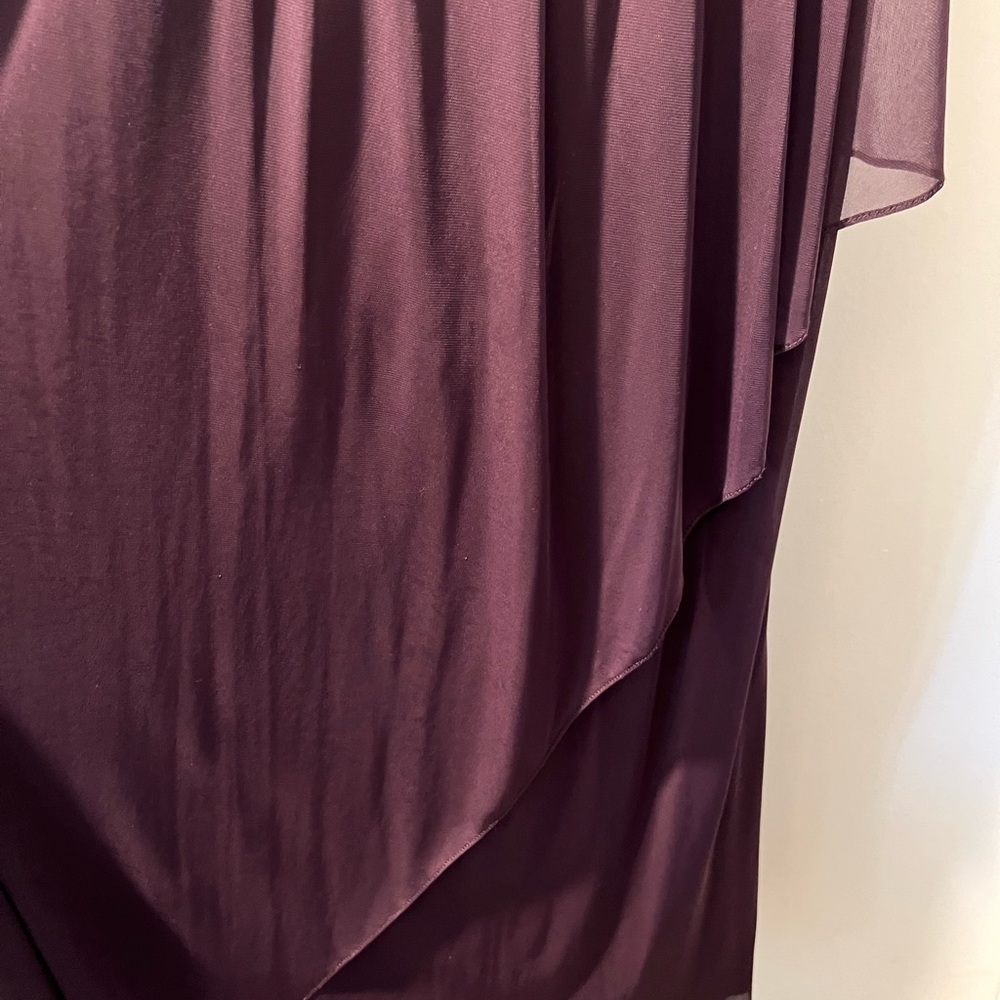 Adrianna Papell Evening Bridesmaid Gown Purple, Plum, Amethyst, Dark Violet - Picture 12 of 12